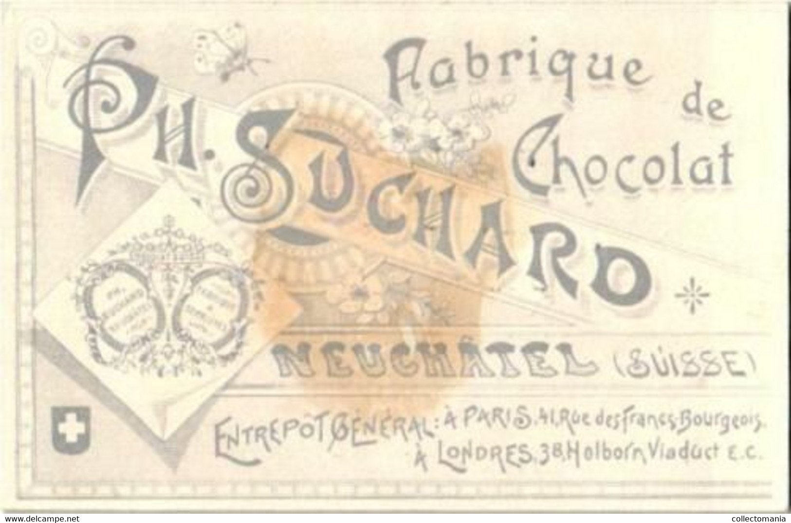 6 chromo lithography cards travel with chocolate SUCHARD, set 31B, anno 1892 VG suisse chocolade