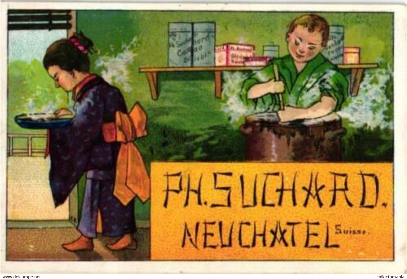 4 Chromo Lithography Cards Chocolate SUCHARD, Set 34, Anno 1893 China Japan VG - Suchard