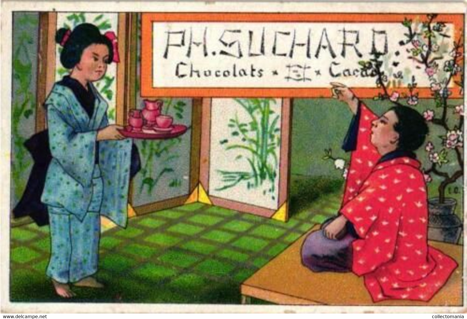 4 Chromo Lithography Cards Chocolate SUCHARD, Set 34, Anno 1893 China Japan VG - Suchard