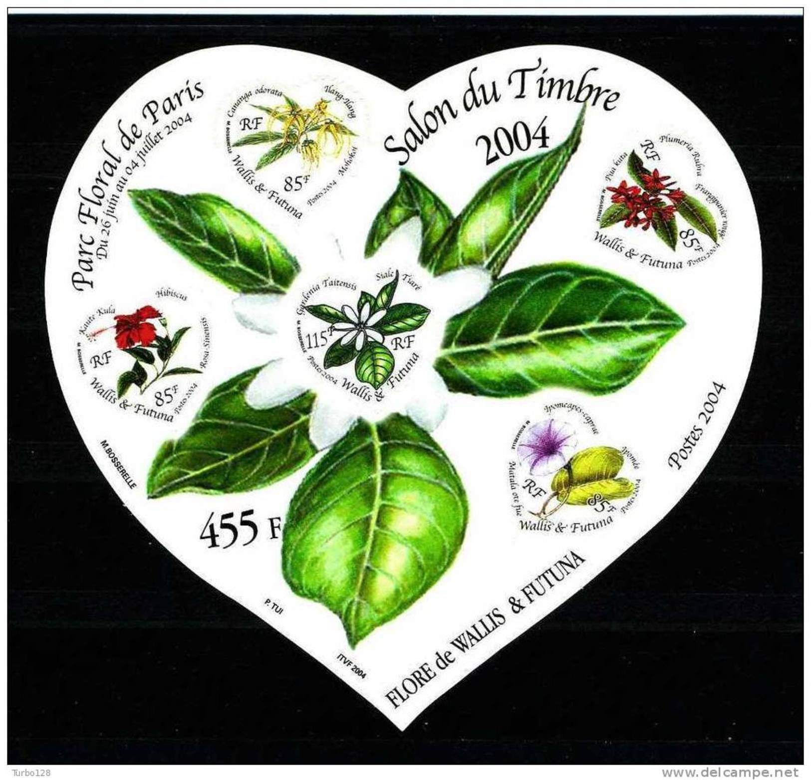 WALLIS FUTUNA  2004 Bloc N° 16 ** Neuf MNH Superbe Fleurs Flore Flowers Flora Coeur Heart - Hojas Y Bloques