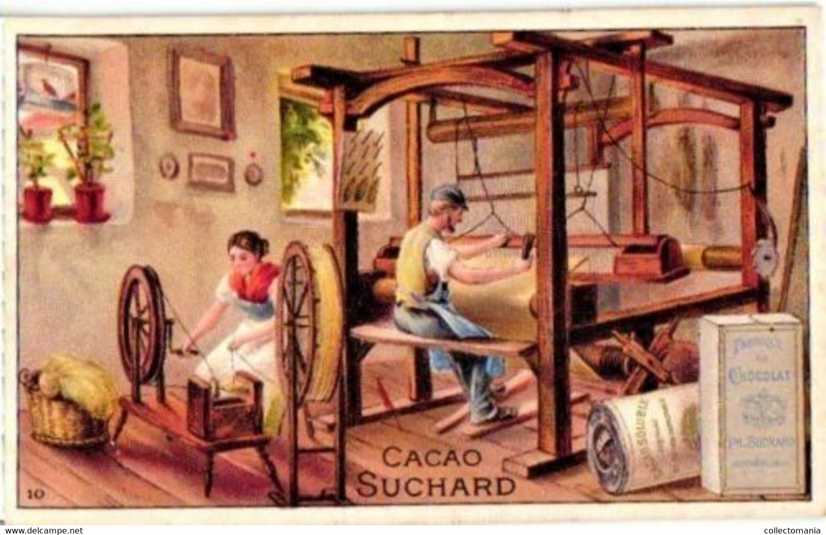 6 Chromo Litho Cards Chocolate SUCHARD Set 61B C1898 Litho Story Of Bread & Flax  Chocolate Suisse, - Suchard