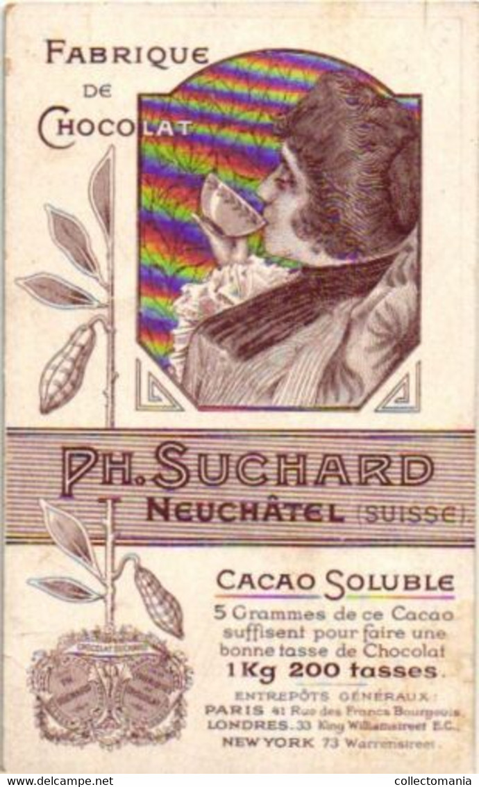 6 chromo litho cards chocolate SUCHARD set 61B c1898 Litho Story of Bread & Flax  chocolate Suisse,