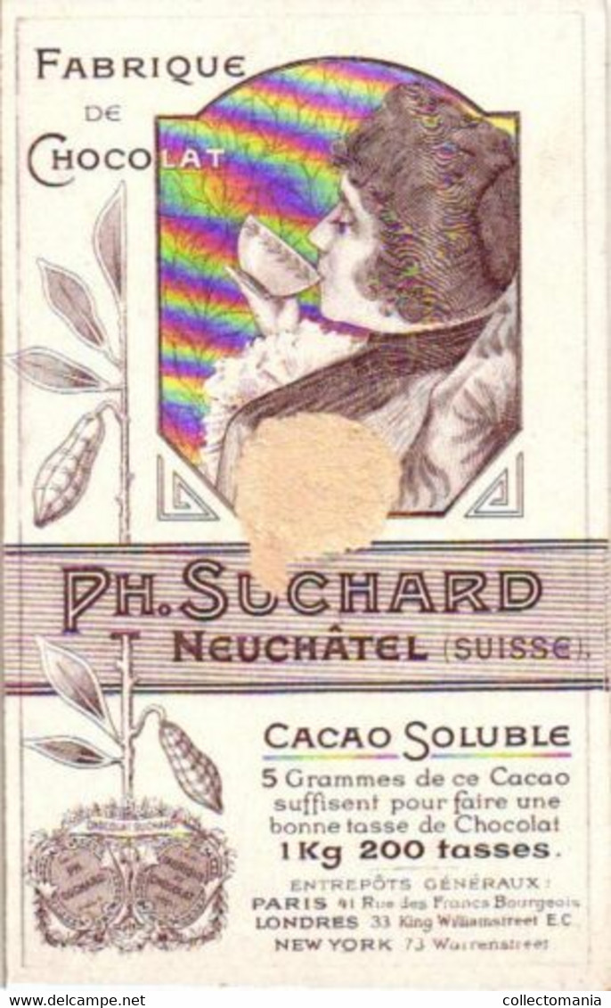 6 chromo litho cards chocolate SUCHARD set 61B c1898 Litho Story of Bread & Flax  chocolate Suisse,