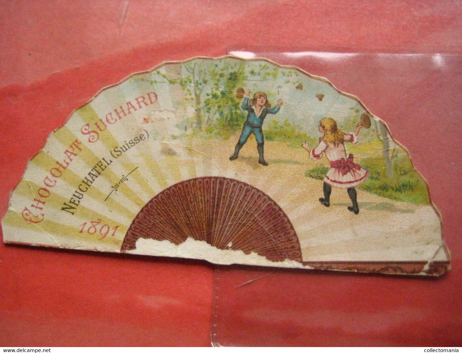 4 Cards Die Cut Chocolate  Uchard  Set Part IV  Set Nr 2  Fan Shaped Calendars 1891 1891 SUCHARD 10,8 X 5,4 Cm - Suchard