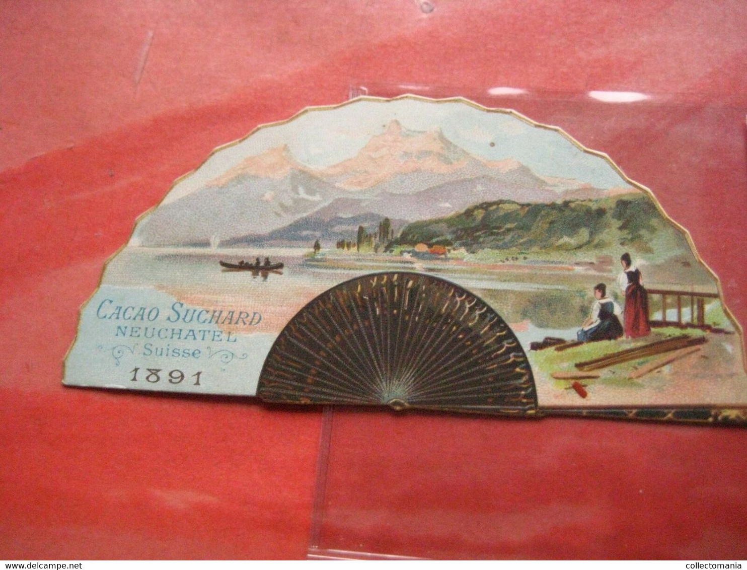 4 Cards Die Cut Chocolate  Uchard  Set Part IV  Set Nr 2  Fan Shaped Calendars 1891 1891 SUCHARD 10,8 X 5,4 Cm - Suchard