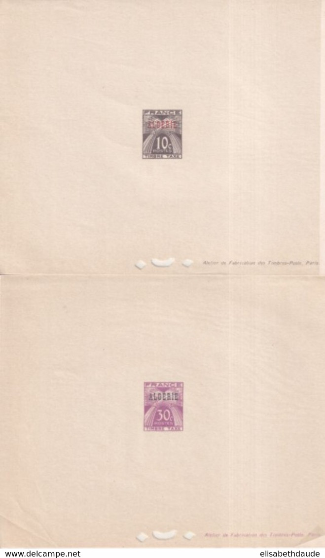 ALGERIE - 1947 - SERIE COMPLETE TAXE YVERT 33/34 - 2 EPREUVES De LUXE Avec CRISTAL DE PROTECTION ! - Timbres-taxe