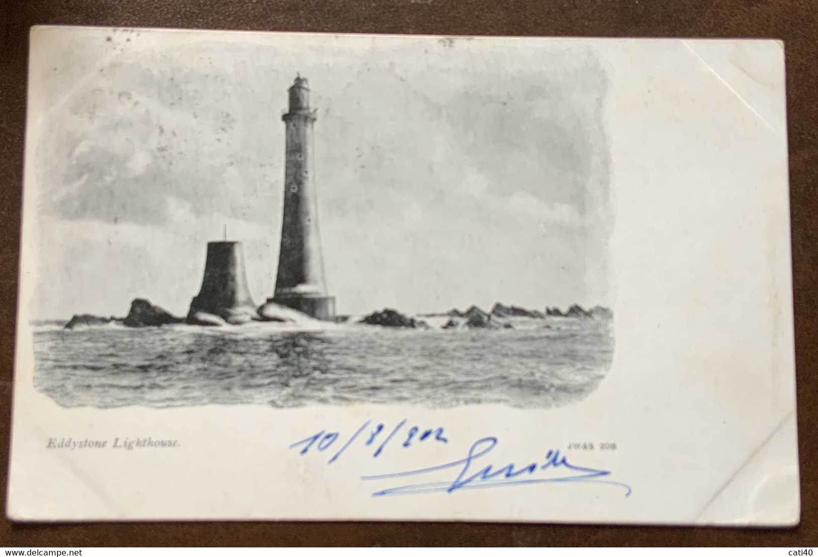 EDDYSTONE  LIGHTHOUSE - FARO DI EDDYSTONE  - POST CARD  DEL 10/8/1902    - PER ROMA ITALY - Sandown