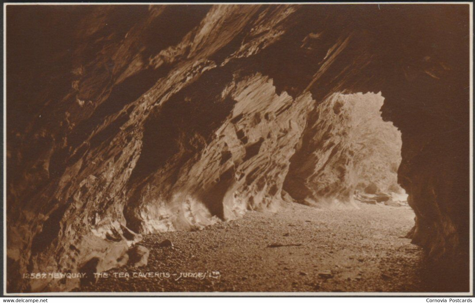 The Tea Caverns, Newquay, Cornwall, 1931 - Judges RP Postcard - Newquay