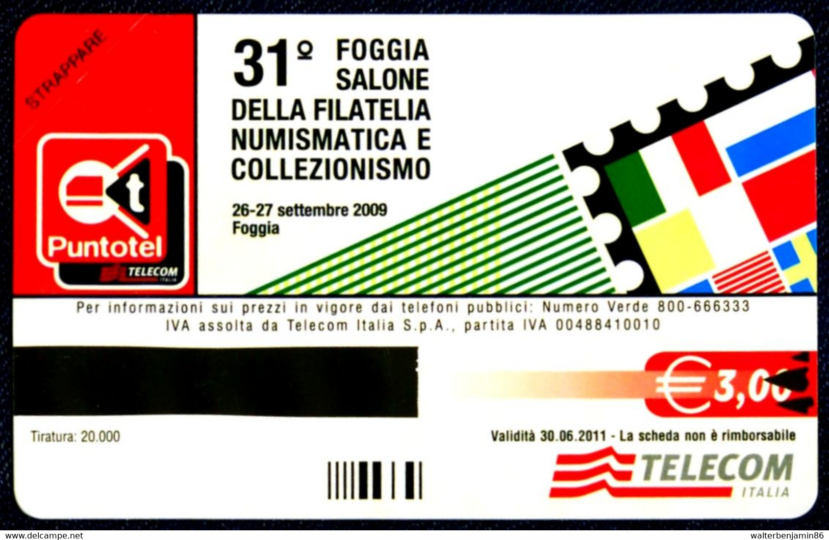 G 2565 1067 C&C 4686 SCHEDA NUOVA SMAGN 31 SALONE FOGGIA - VARIANTE OCR E BANDA - Special Uses