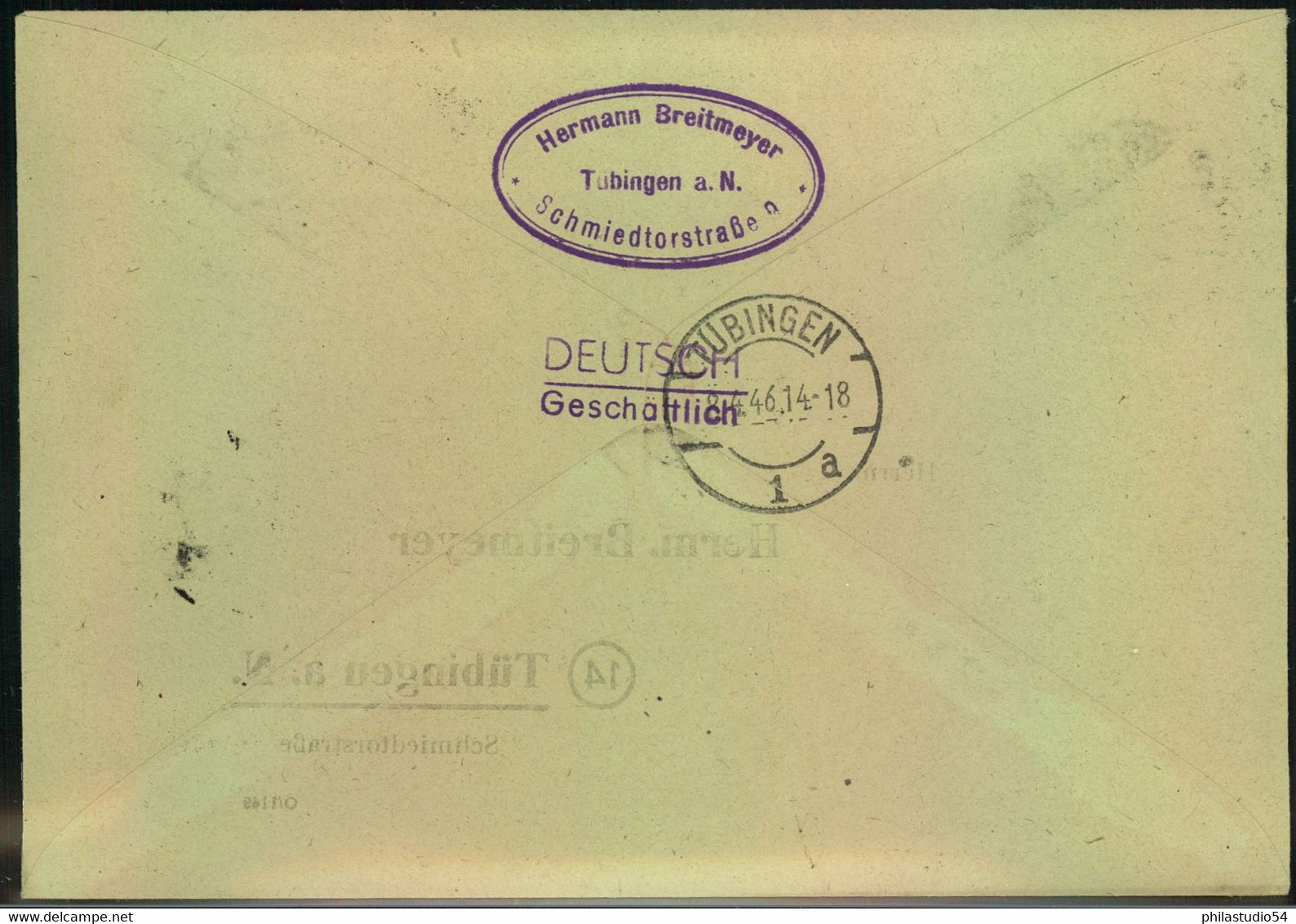 1946, Einschreib-Drucksache (Antwortumschlag) Mit Portogerechter 66 Pfg. Frankatur Ab LOMMATZSCH (Bz. Dresden) - Sonstige & Ohne Zuordnung