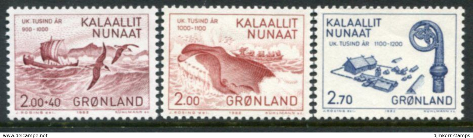GREENLAND 1982 Millenary Of Settlement II-III MNH / **.  Michel 137-39 - Unused Stamps