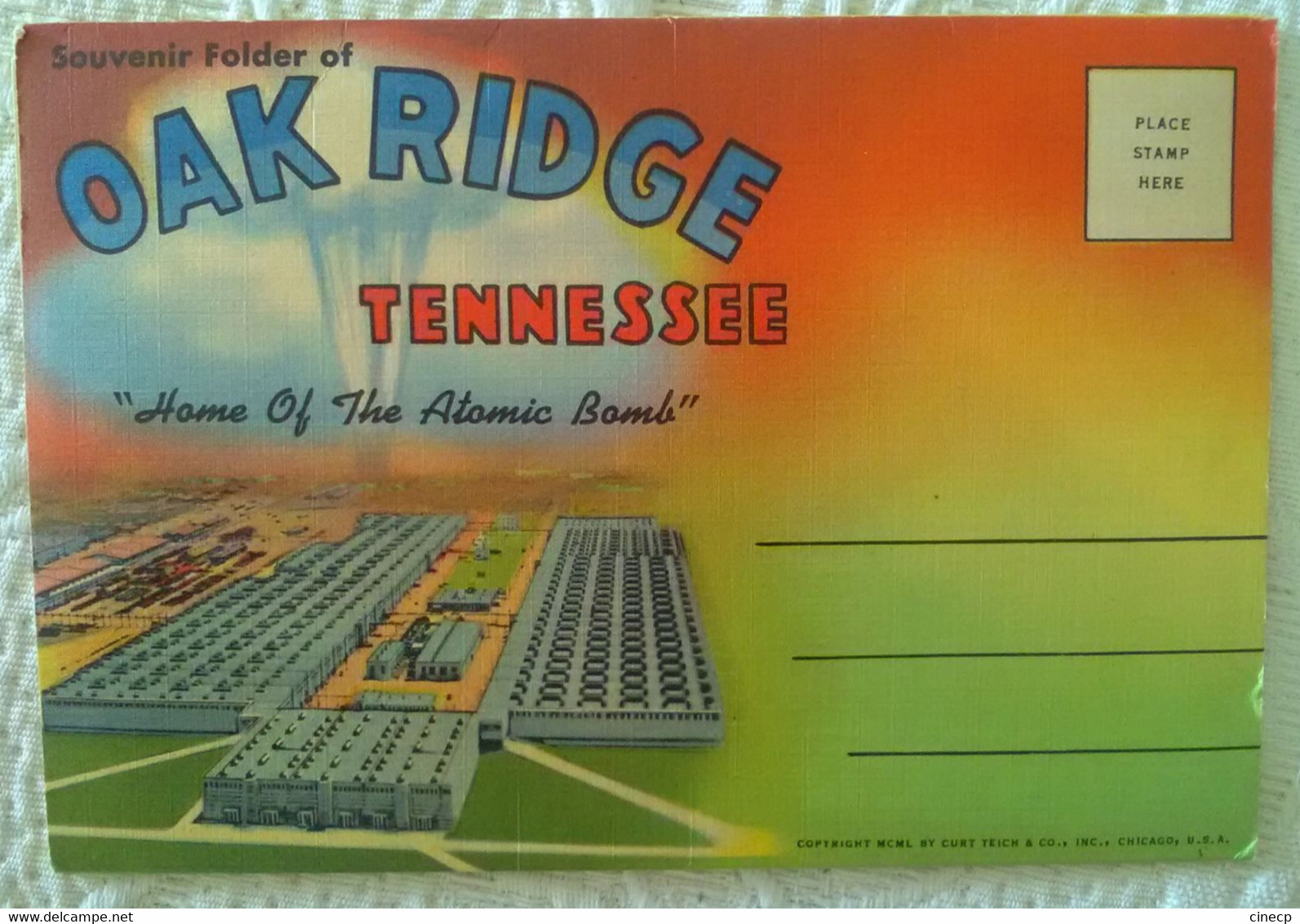 CPA USA TENNESSEE DEPLIANT SOUVENIR FOLDER OF OAK RIDGE CITY OF THE ATOMIC BOMB JOLIES VUES ET ANIMATIONS Usine Voiture - Oak Ridge