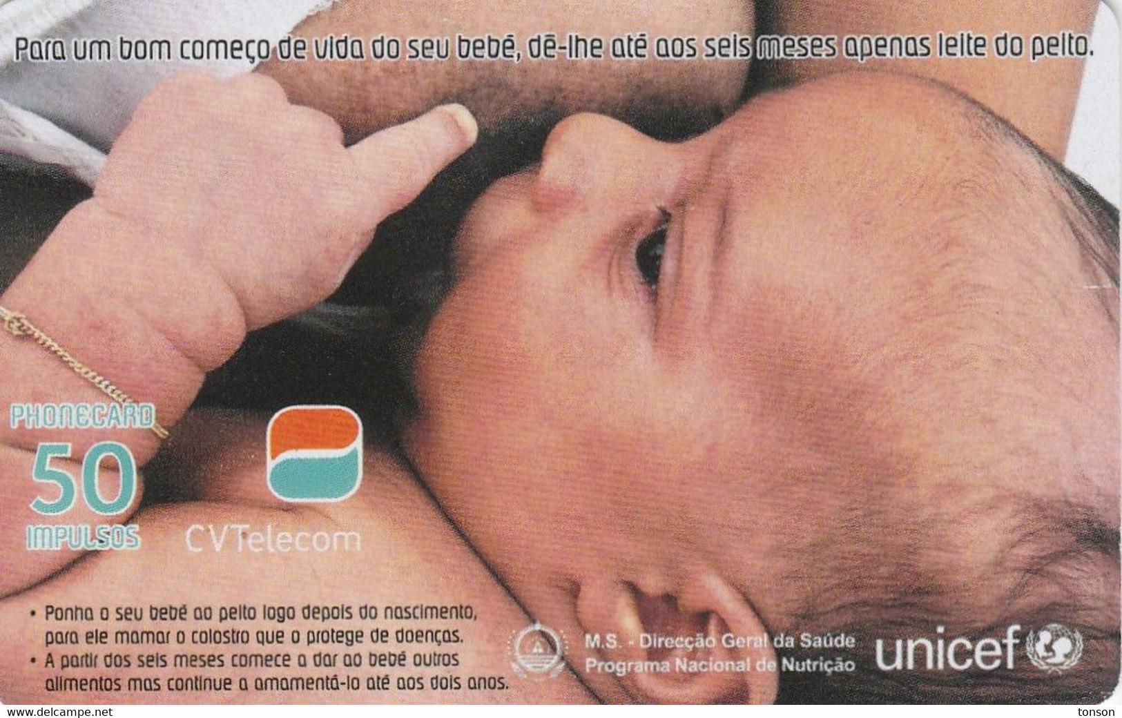 Cape Verde,CPV-31B, UNICEF - Para Um Bom... - New Logo, 2 Scans.   Control Code Starting With "00 009" - Cabo Verde