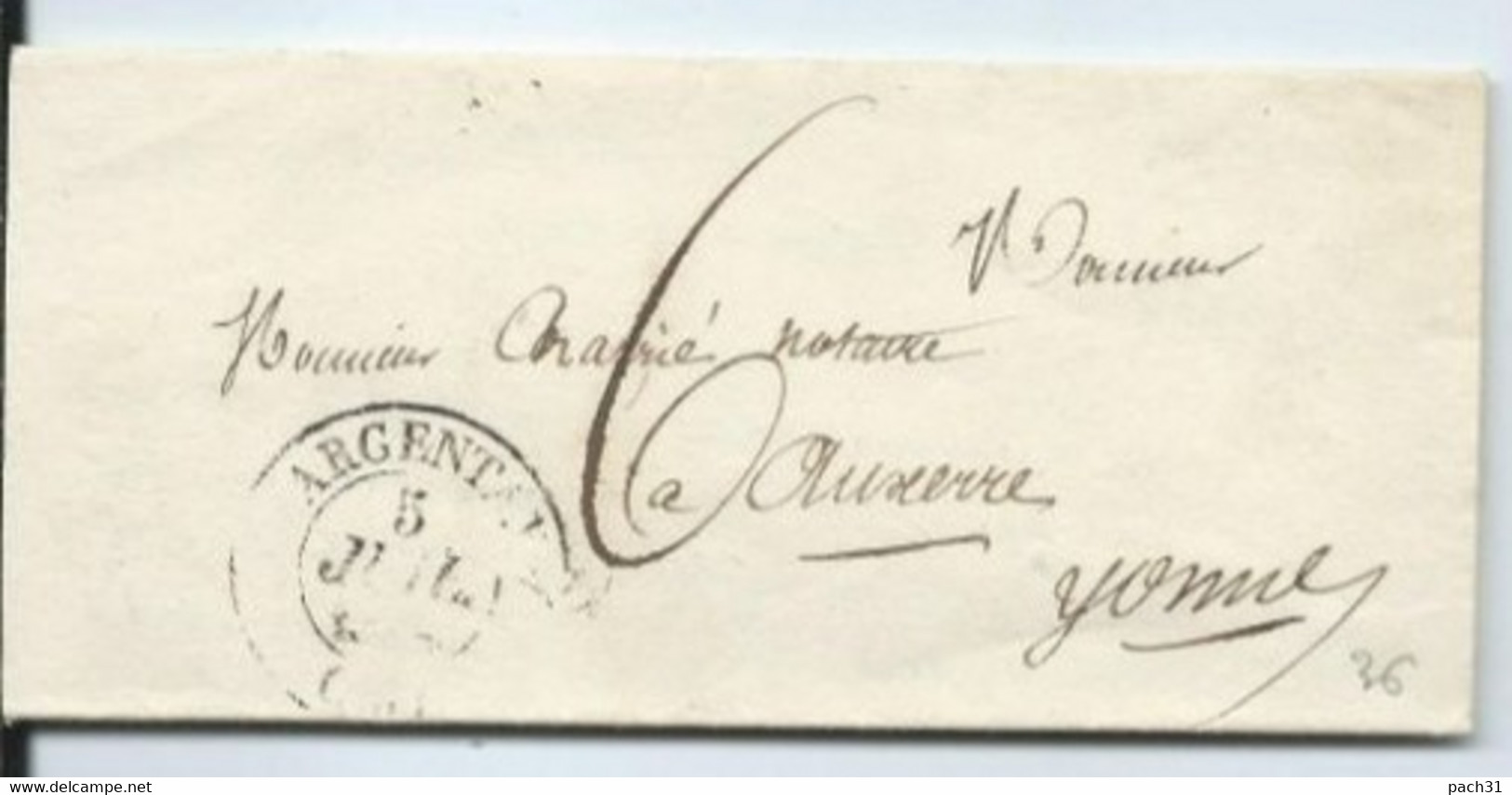 Lettre De Argentan Pour Auxerre 1835 - 1801-1848: Précurseurs XIX