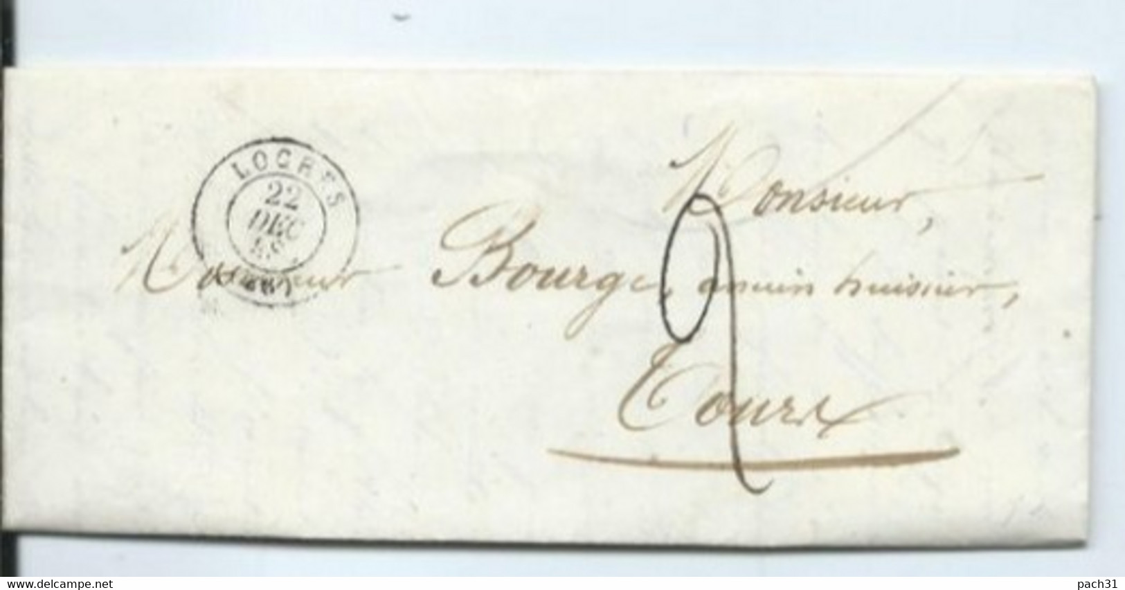 Lettre De Loches Pour Tours  1848 - 1801-1848: Précurseurs XIX