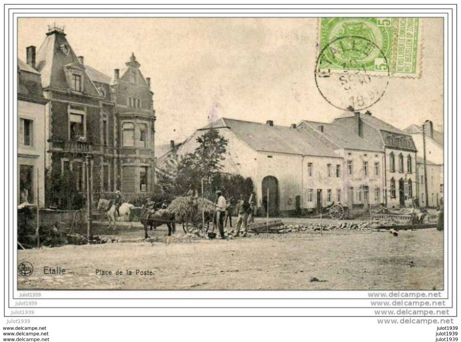 ETALLE ..-- Place De La Poste . Attelage . 1907 Vers PANTIN ( Mr KAUFFMANN ) . Voir Verso . - Etalle