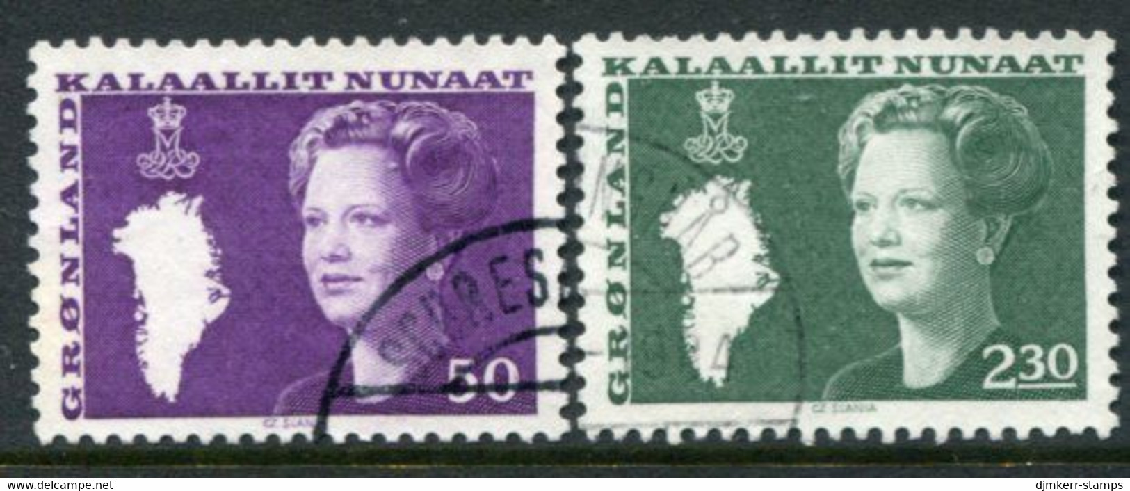 GREENLAND 1981 Queen Margarathe Definitive 50 Øre And 2.30 Kr. Used.  Michel  127-28 - Oblitérés