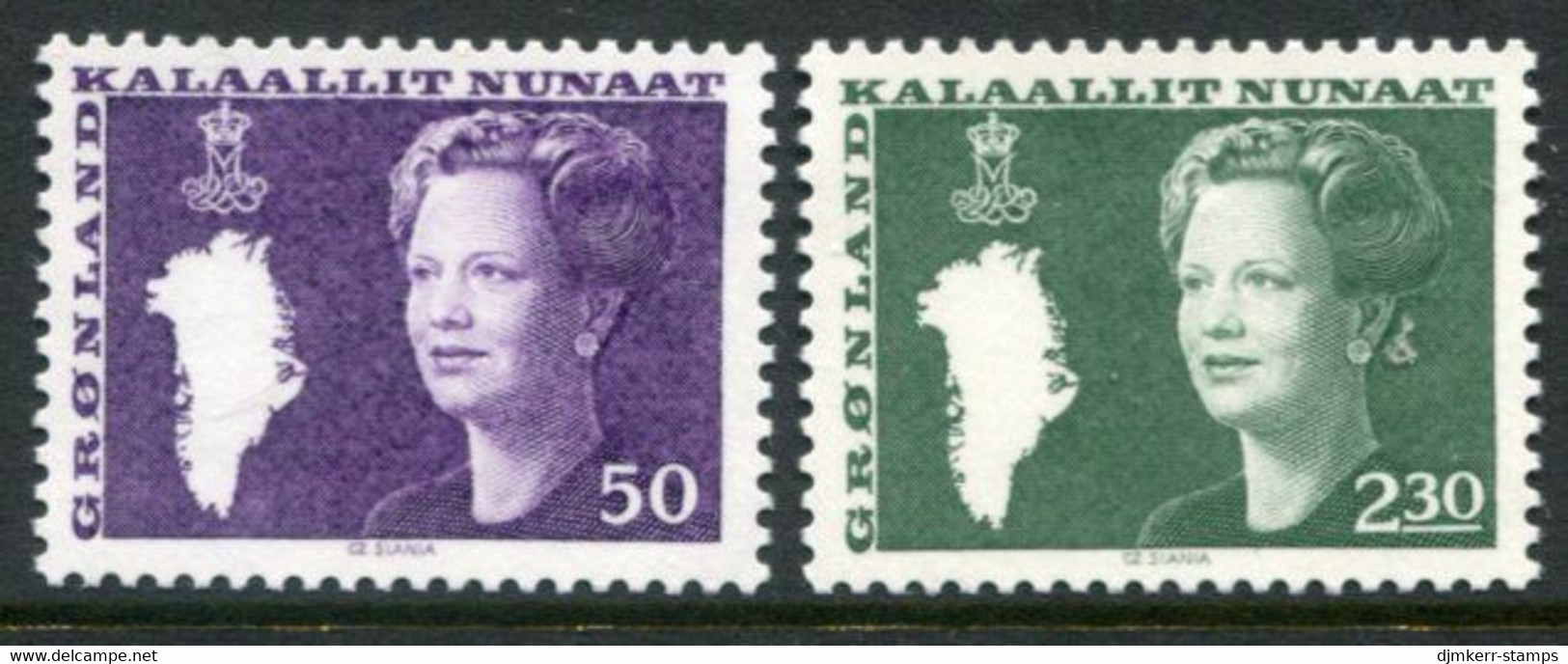 GREENLAND 1981 Queen Margarathe Definitive 50 Øre And 2.30 Kr. MNH / **.  Michel  127-28 - Usati