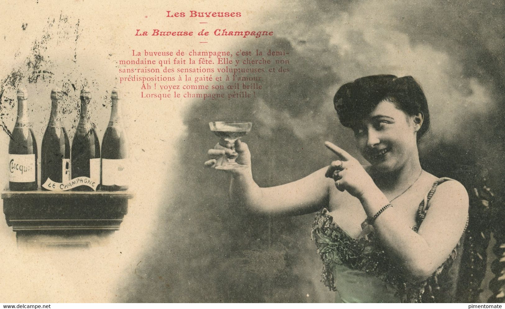 LES BUVEUSES LA BUVEUSE DE CHAMPAGNE CLICQUOT 1906 - Mujeres