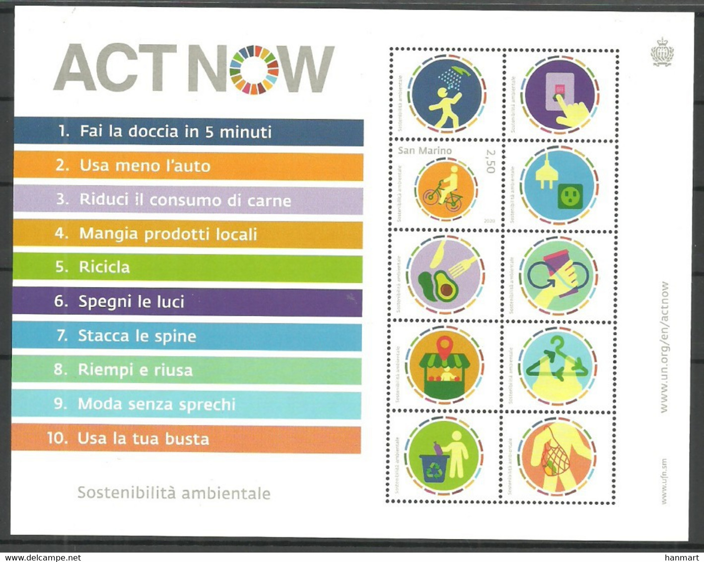 San Marino 2020 Mi Block 94 MNH  (ZE2 SMRbl94) - Environment & Climate Protection