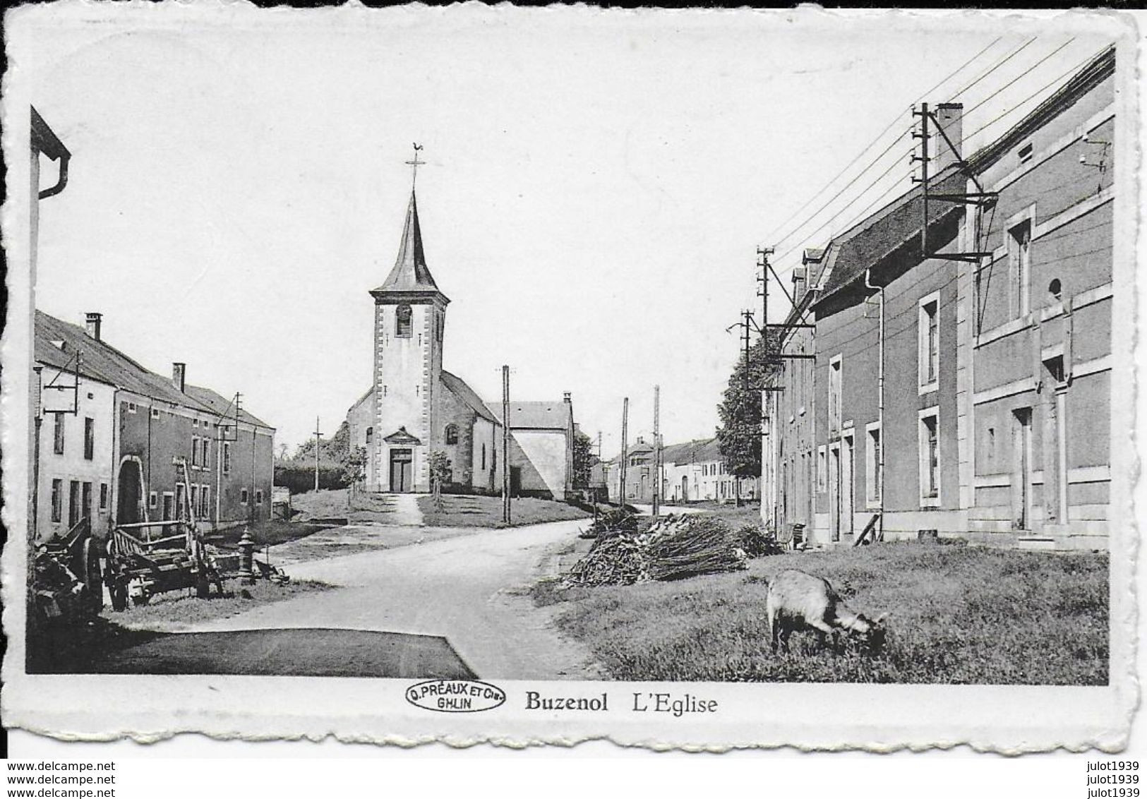 BUZENOL ..-- Eglise . Chèvre ! 1932 Vers WOLUWE SAINT LAMBERT . Voir Verso . - Etalle