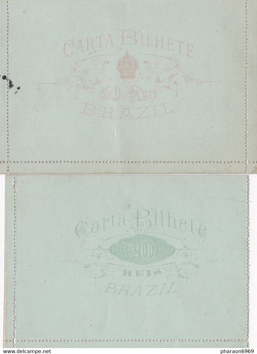 2 Scans Carte Lettre Entiers Postaux Carta Bilhete - Postal Stationery