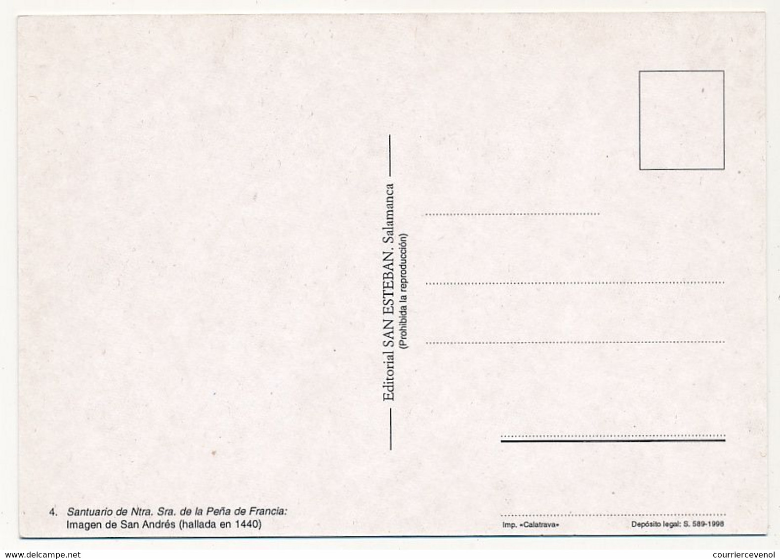 CPM - Santuario De Ntra De La Pena De Francia - Imagen De San Andrès (hallada En 1440) ° 4 - Santiago De Compostela