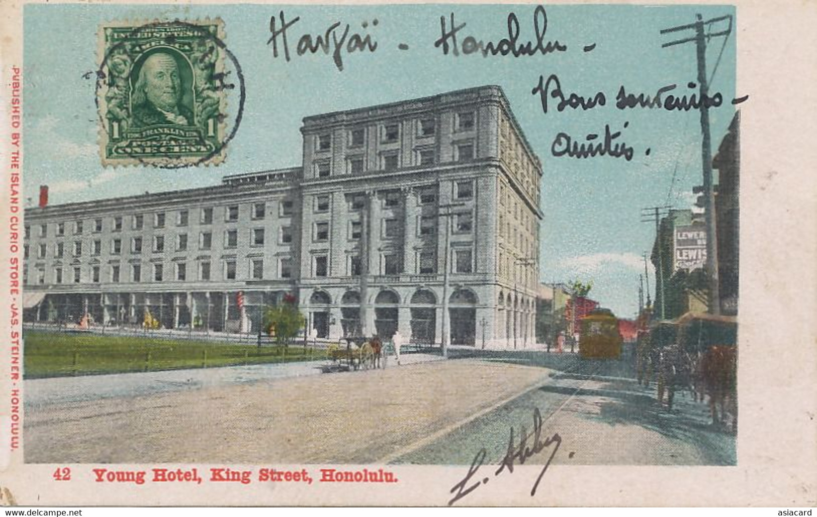 Young Hotel King Street Honolulu  P. Used Private Mailing Card - Honolulu