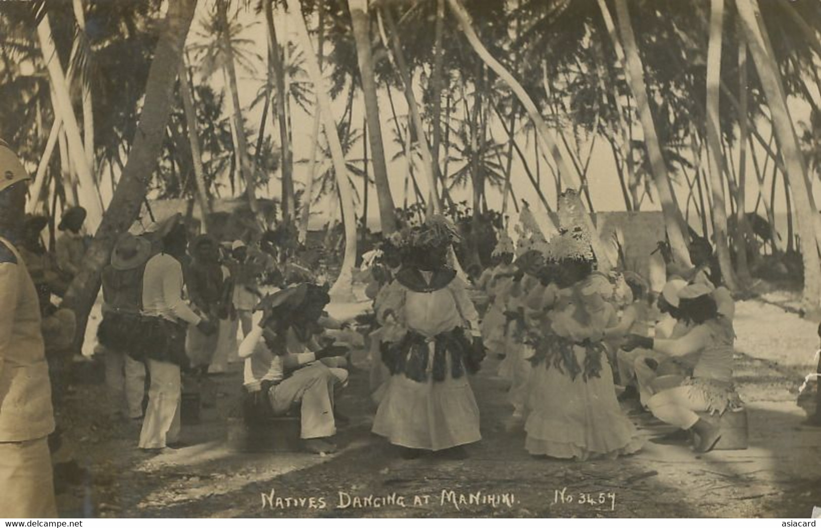 Cook Islands Real Photo Natives Dancing At Manihiki  Rarotonga Post Card - Cook Islands