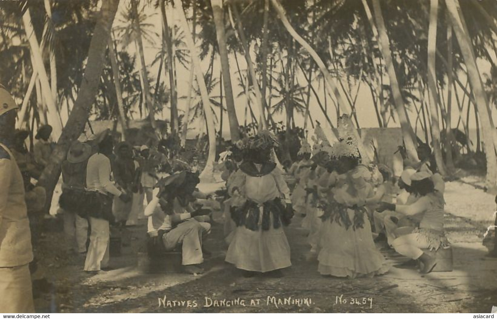 Cook Islands Real Photo Natives Dancing At Manihiki  Rarotonga Post Card - Islas Cook