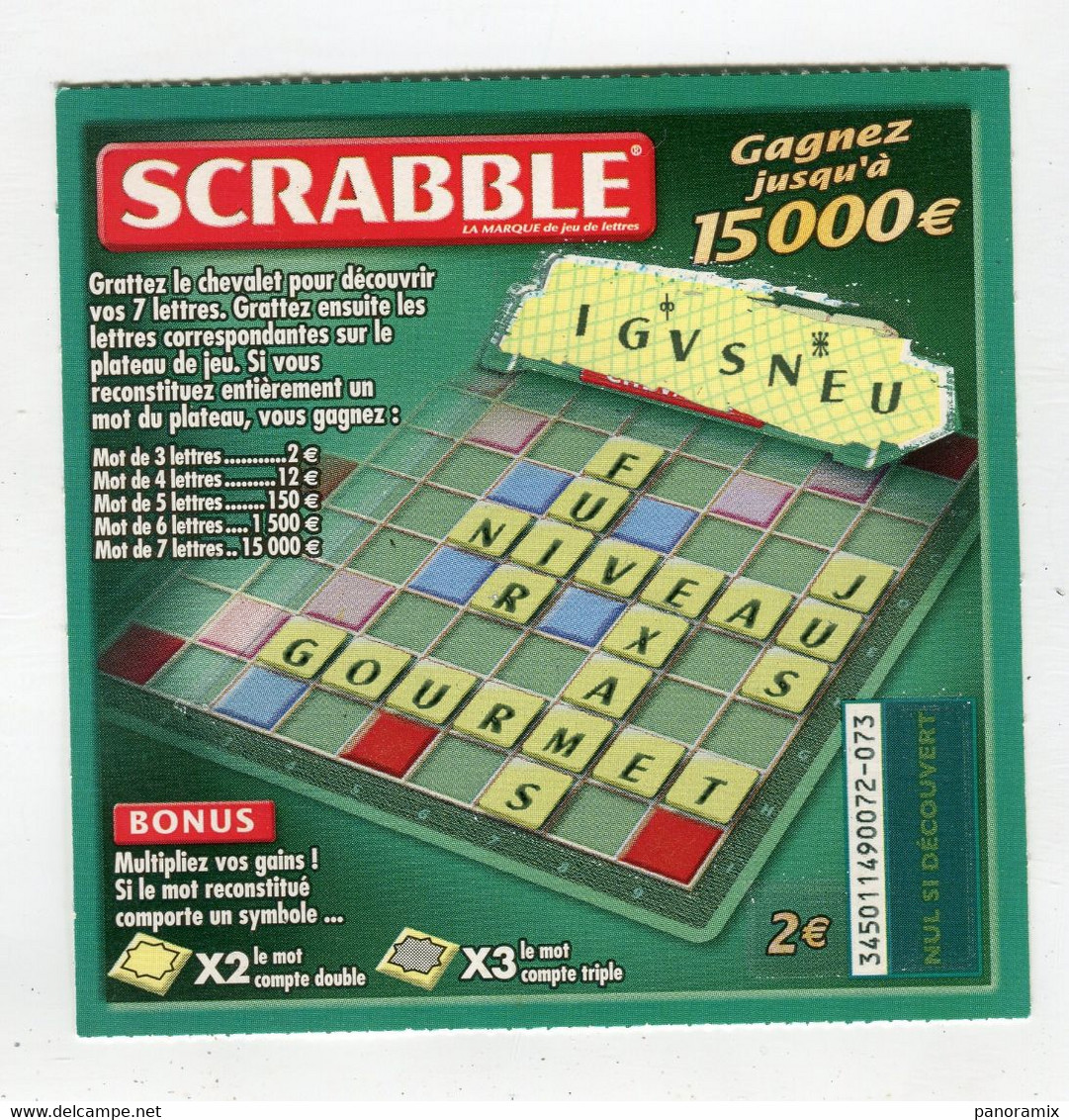 Ticket Jeu °_ FDJ-Scrabble-0072.073 - Lottery Tickets