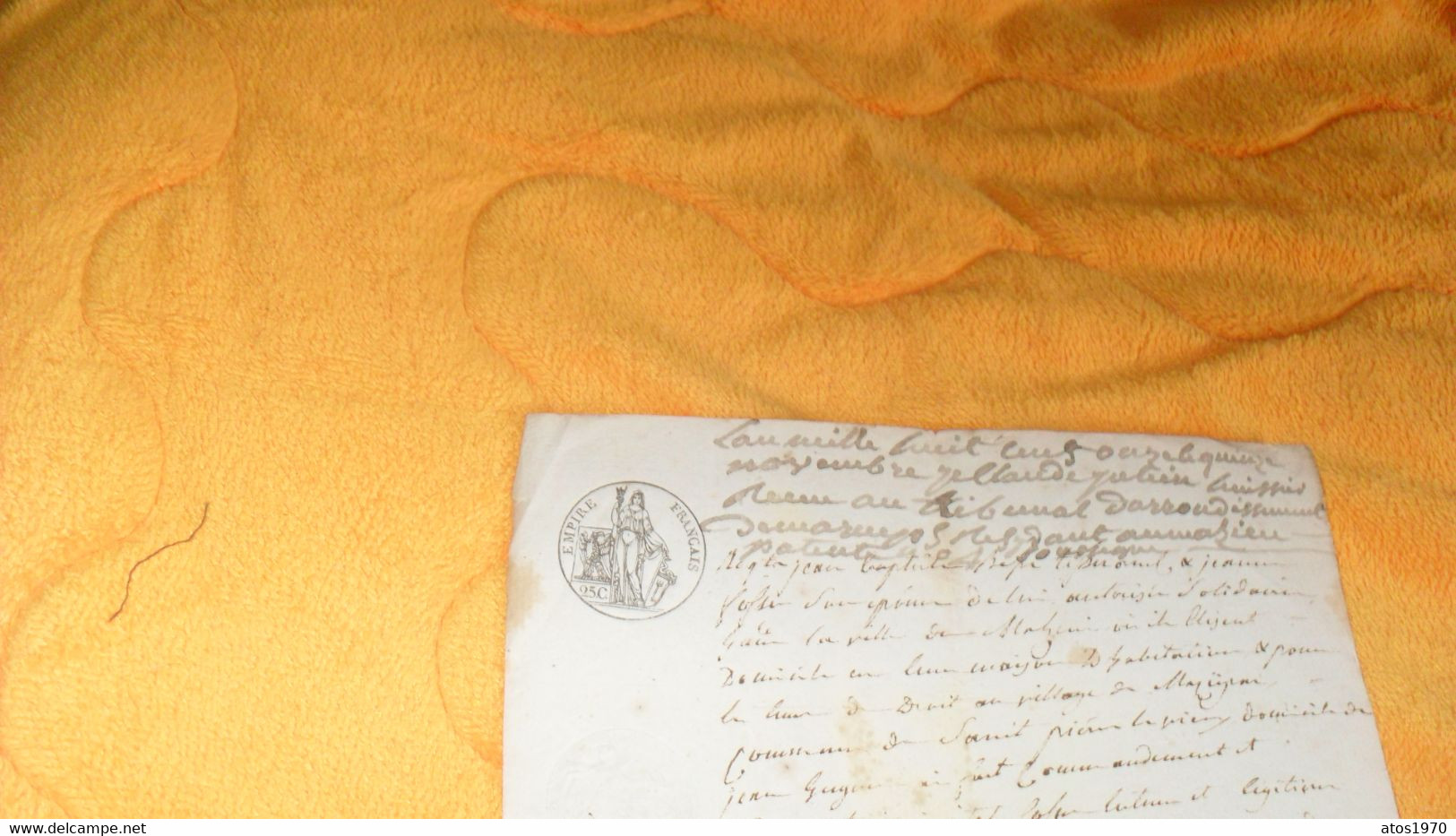 MANUSCRIT ANCIEN DE 1811 A IDENTIFIER.../ Cachet Humide : 25 C. EMPIRE FRANCAIS ET Timbre Sec : DE L'ENR. ET DES DOM. - Manuscripts