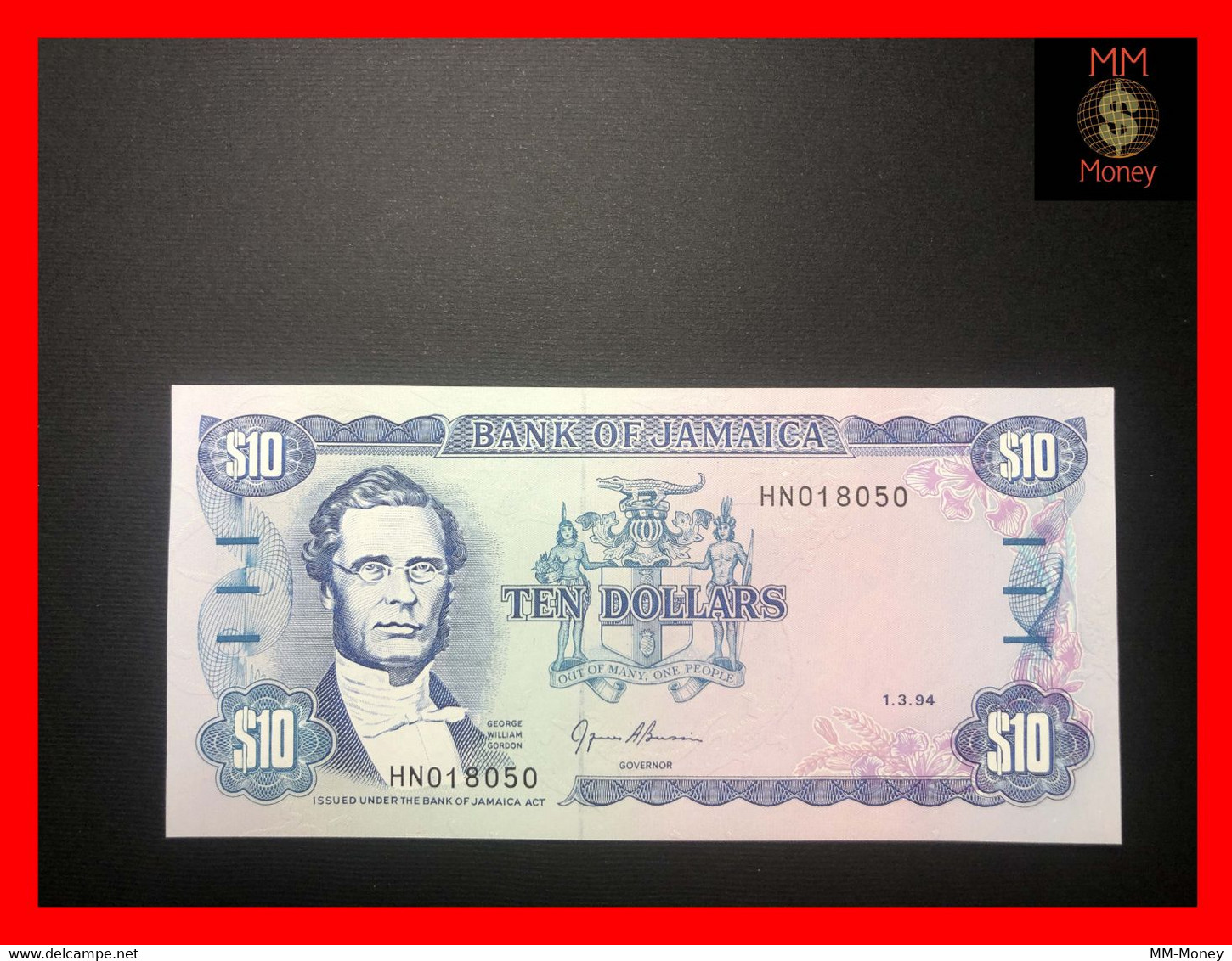 JAMAICA 10 $  1.3.1994  P. 71    UNC - Jamaica