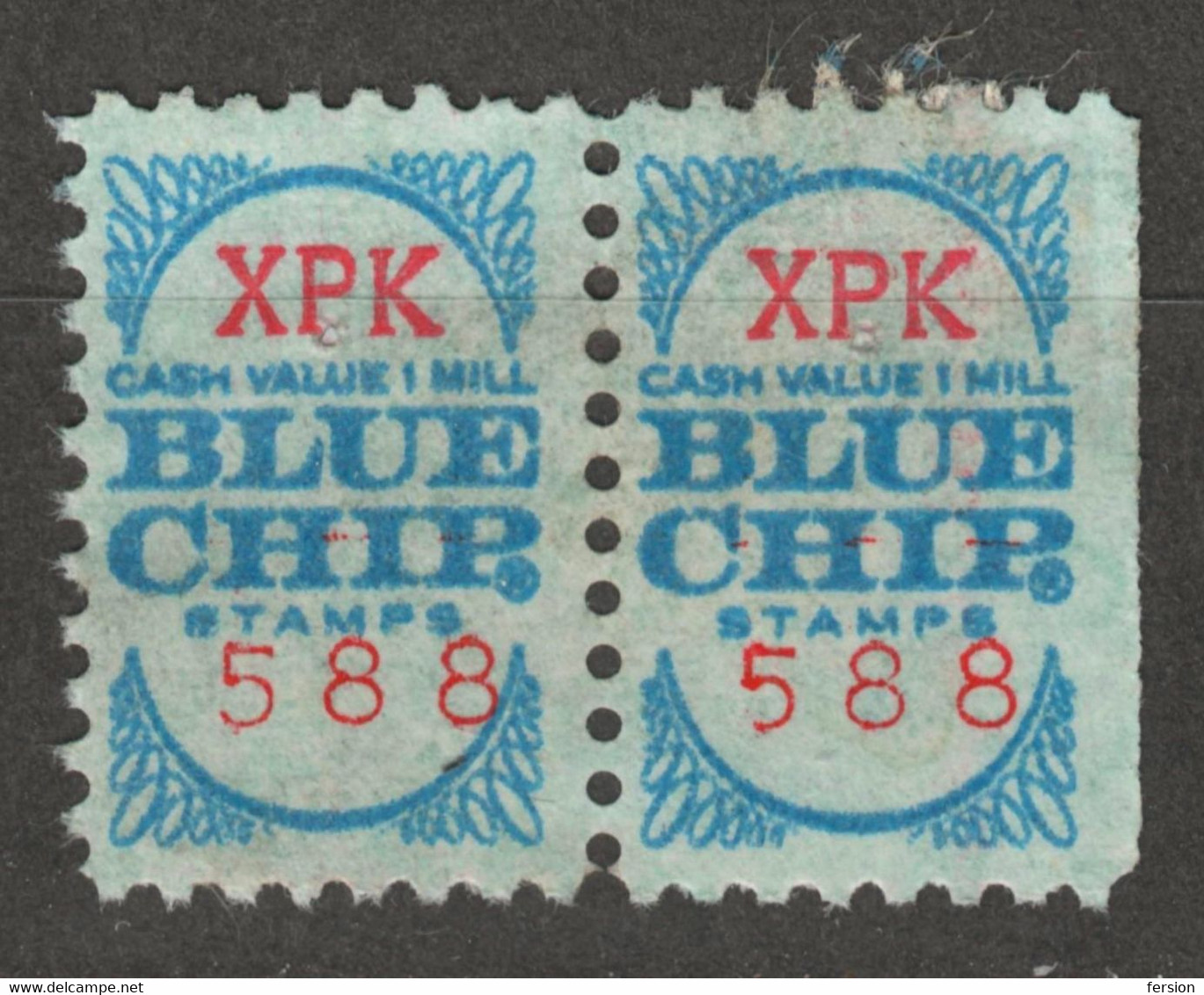 1967 USA  - Voucher Trading Stamp  Loyalty Program VIGNETTE LABEL - Coupon - Blue Chip Cash Value Mill - Autres & Non Classés