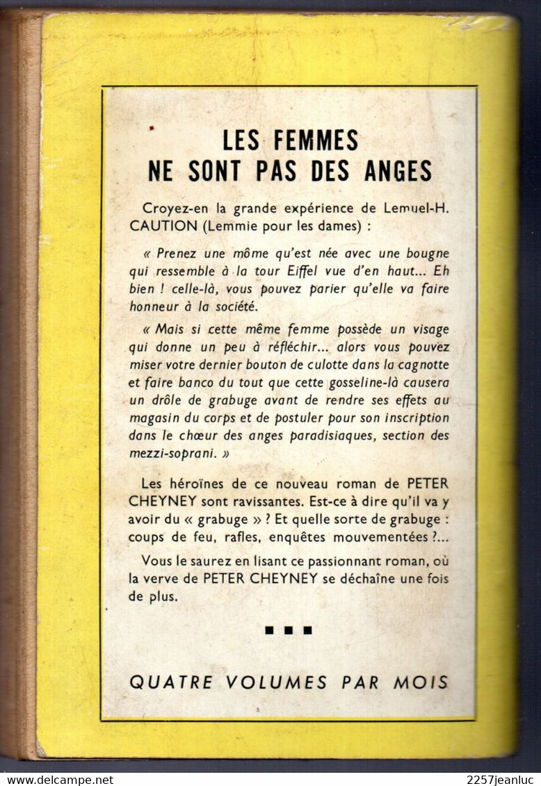 Peter Cheyney - Les Femmes Ne Sont Pas Des Anges  Editions Presses De La Cité N: 43  De 1954 - Presses De La Cité