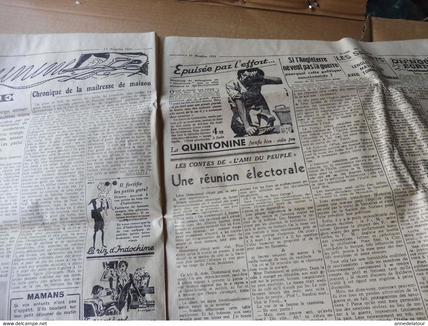 1935 L'AMI DU PEUPLE : Croix de Feu et Jeunesses Patriotes ; Publicité --> Avec KRUCHEN au pays de la santé ; etc