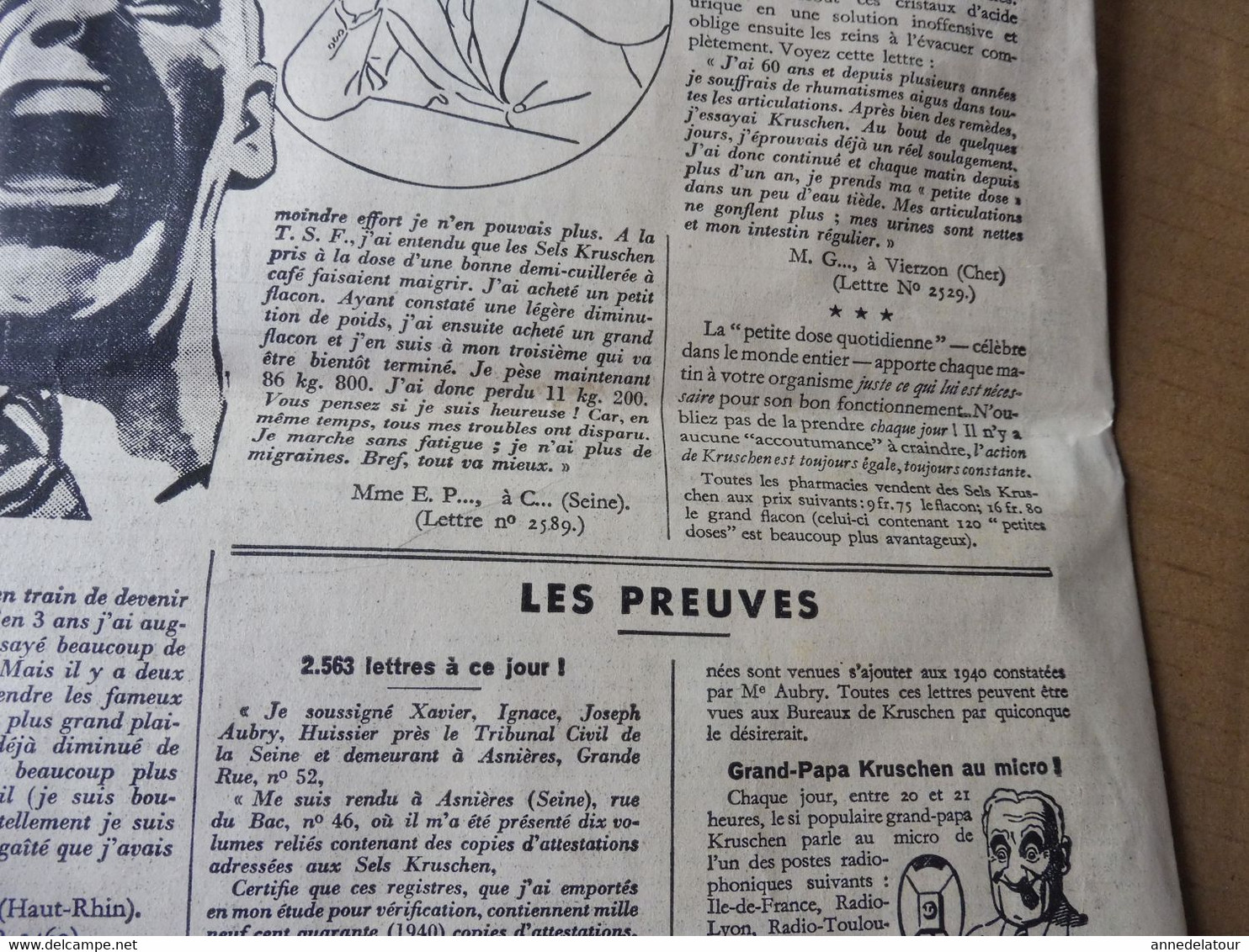 1935 L'AMI DU PEUPLE : Croix de Feu et Jeunesses Patriotes ; Publicité --> Avec KRUCHEN au pays de la santé ; etc