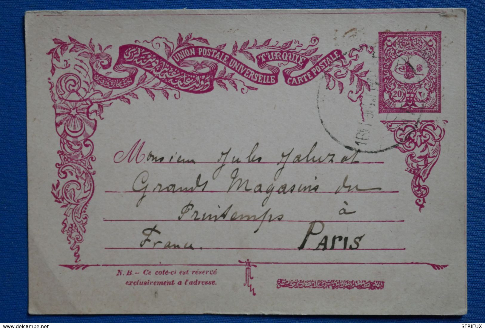 Y5 TURQUIE BELLE CARTE RARE   1904    POUR  PARIS AU PRINTEMPS + + AFFRANCH INTERESSANT - 1837-1914 Esmirna