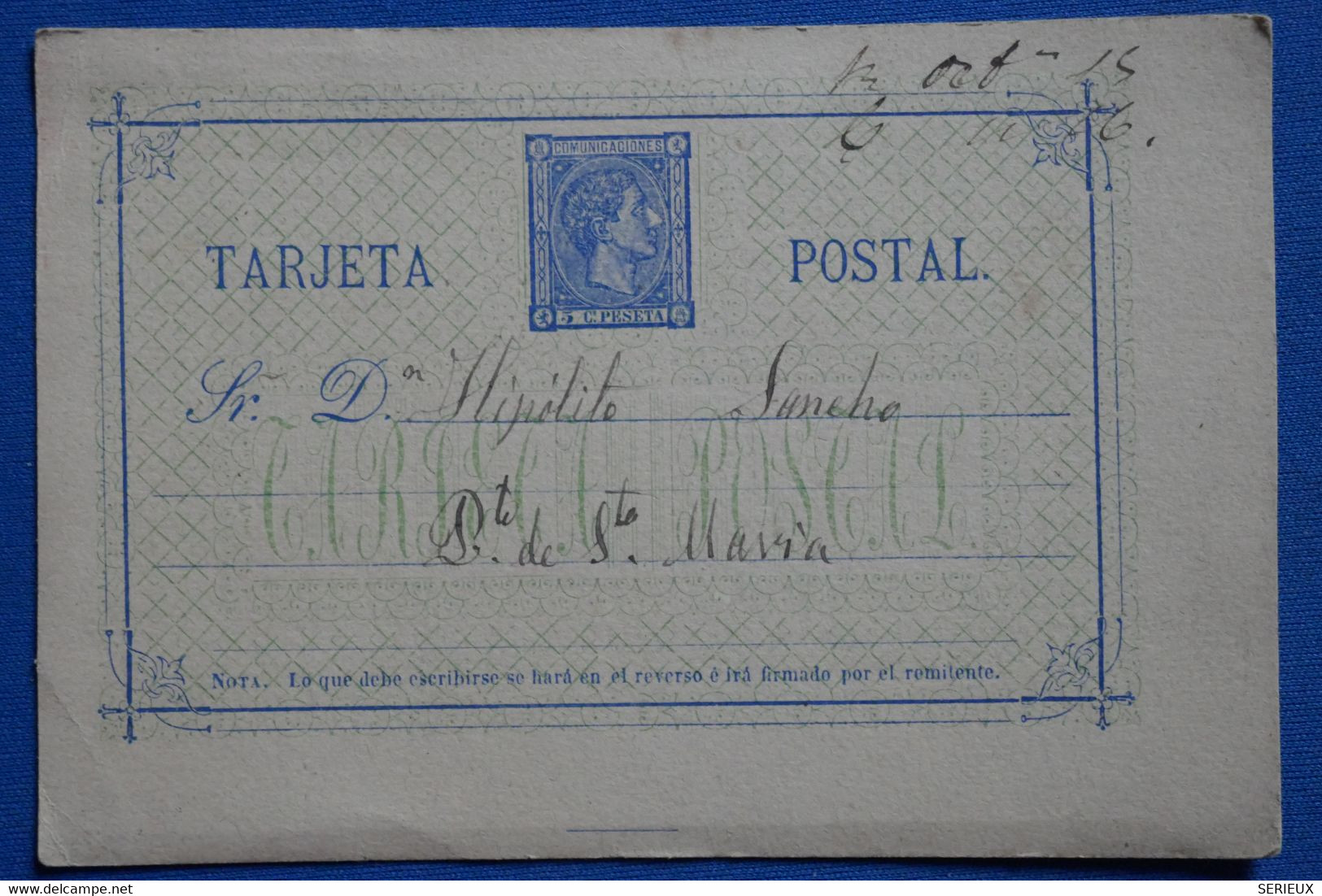 Y5 ESPAGNE BELLE CARTE   1875    POUR  PTE DE STA MARIA + + AFFRANCH INTERESSANT - Lettres & Documents