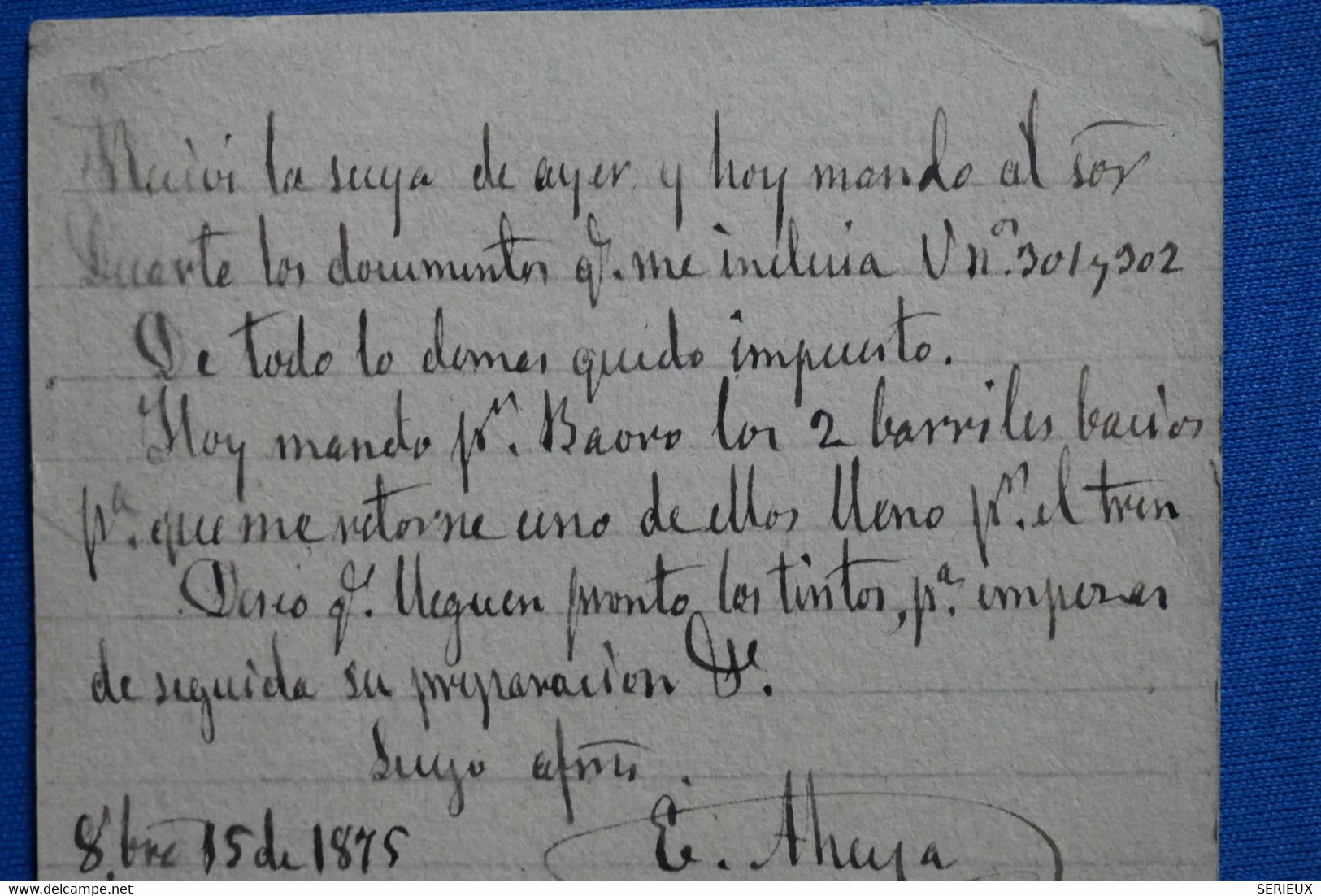 Y5 ESPAGNE BELLE CARTE   1875    POUR  PTE DE STA MARIA + + AFFRANCH INTERESSANT - Cartas & Documentos