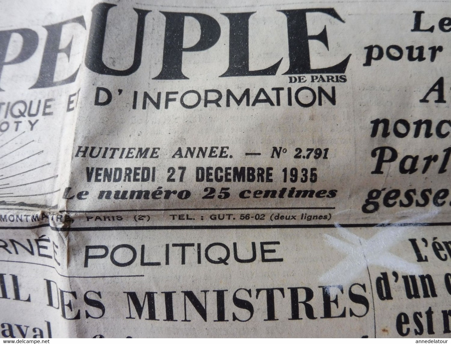 1935 L'AMI DU PEUPLE : Epave Chalutier à Lorient ;Trocadéro ; Reinosa (Espagne); CHINE (Changhaï, Nankin, Hankéou) , Etc - General Issues