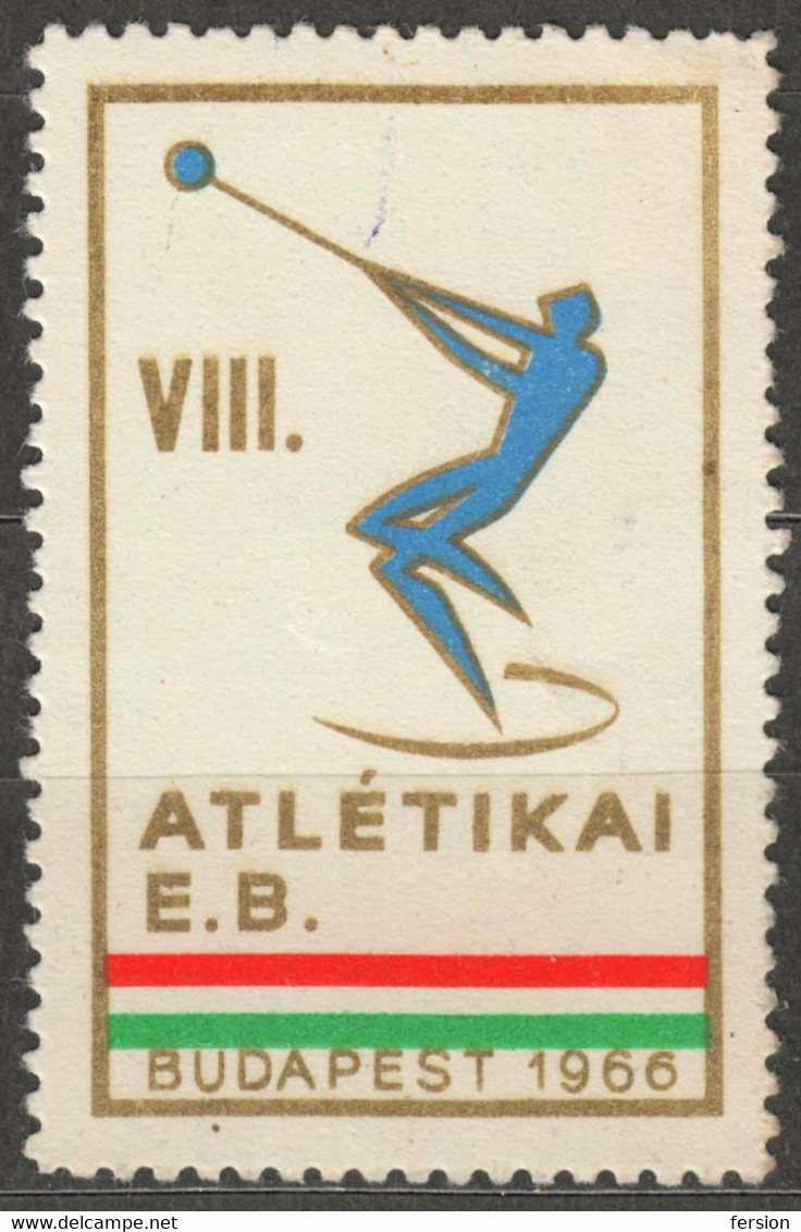 1969 BUDAPEST Hungary / 8th European Athletics Championships - Hammer Throwing / LABEL CINDERELLA VIGNETTE - MNH - Charity Issues