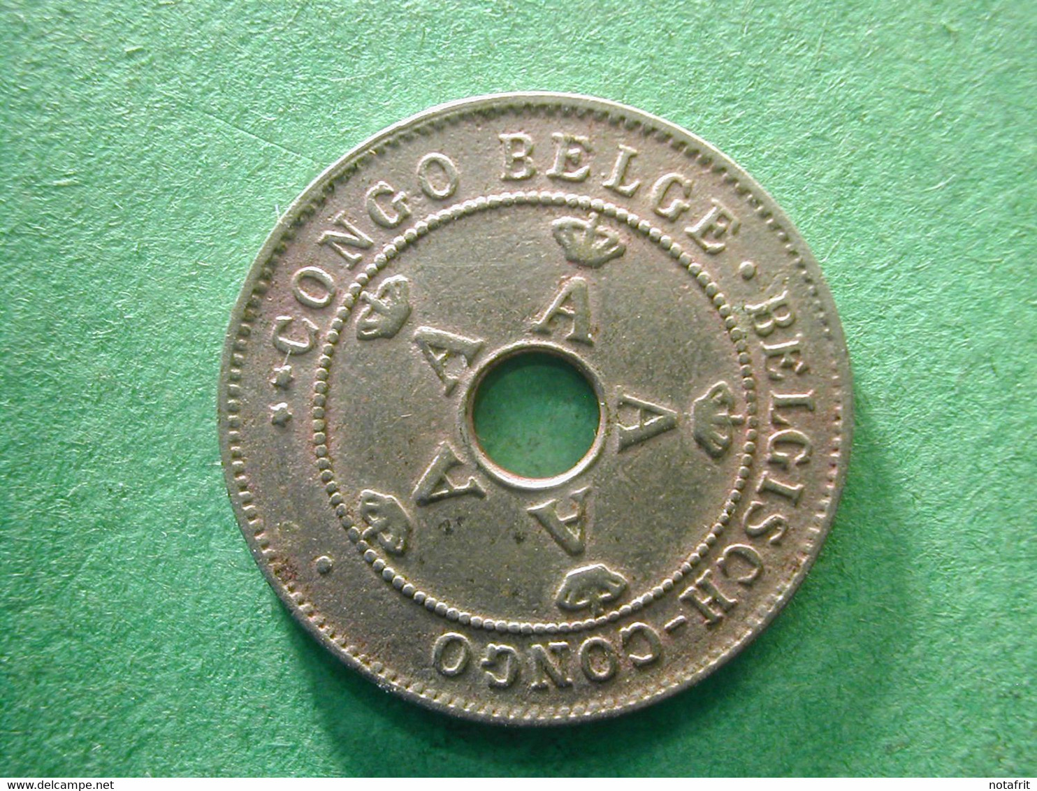 Belgian Congo Kongo 10 Cent 1921 BXL - 1910-1934: Albert I