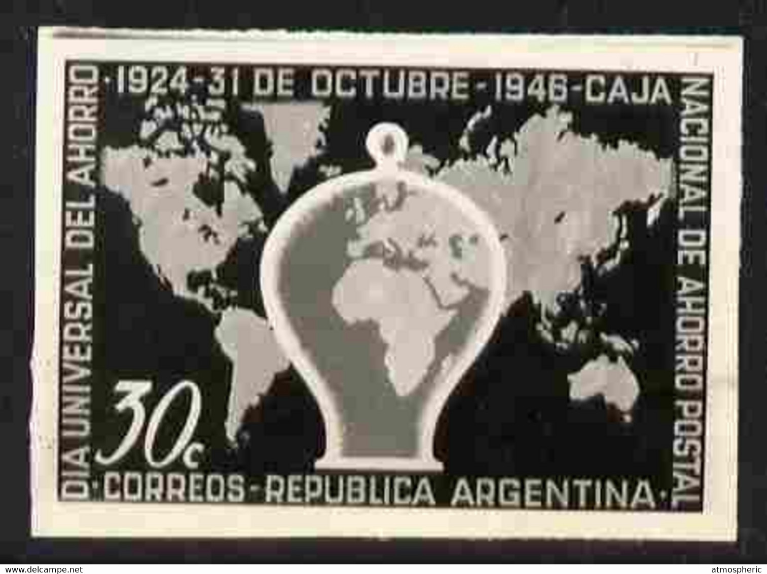 Argentine Republic 1946 Annual Savings Day 30c Twice Stamp-size Black & White Photographic Proof Of Issued Stamp As SG 7 - Ungebraucht