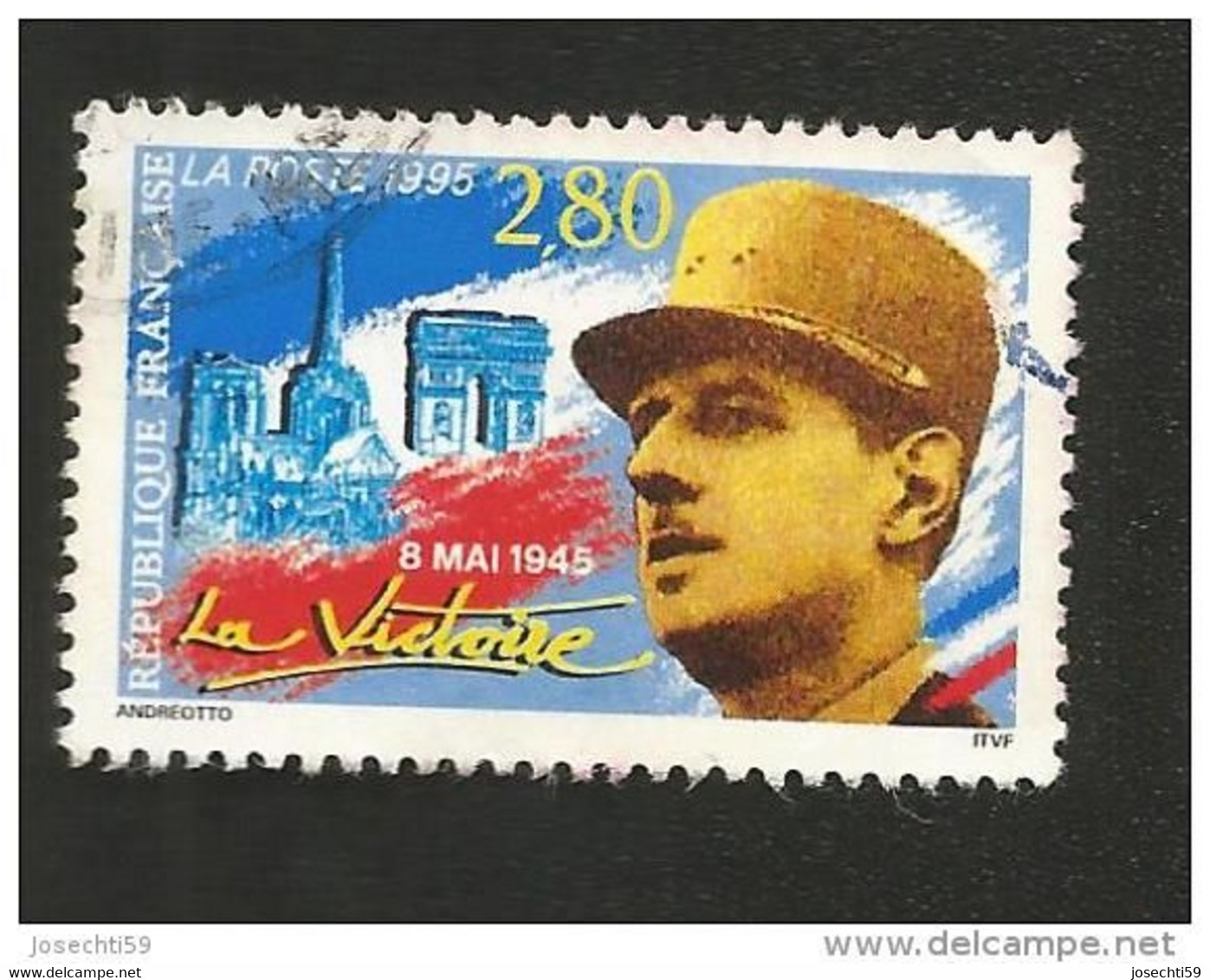 N° 2944 Général De Gaulle Et Monuments De Paris  Oblitéré Timbre FRANCE 1995 - Used Stamps