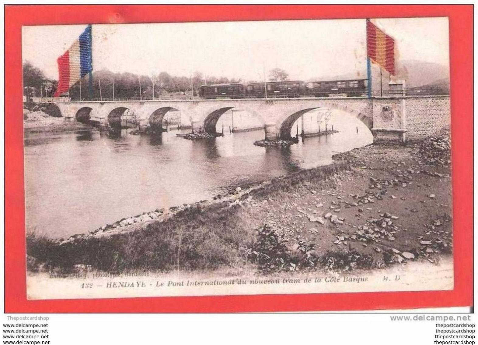 64 HENDAYE LE PONT INTERNATIONALE NOUVEAU TRAM COTE BASQUE FLAGS Chemin Du Feu - Hendaye