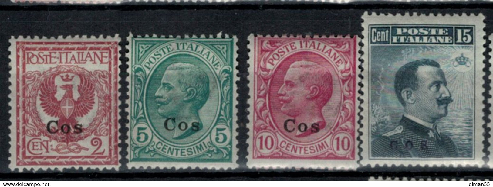 EGEO - COO- Sassone N. 1-8 Cat. 432 Euro  Linguellati - MH* - Aegean (Coo)