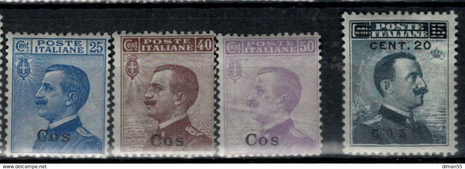 EGEO - COO- Sassone N. 1-8 Cat. 432 Euro  Linguellati - MH* - Ägäis (Coo)