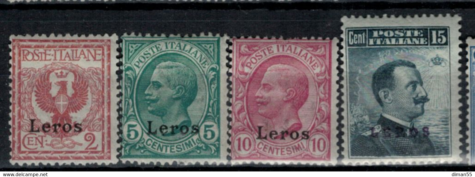 EGEO - LEROS- Sassone N. 1-8 Cat. 415 Euro  Linguellati - MH* - Ägäis (Lero)