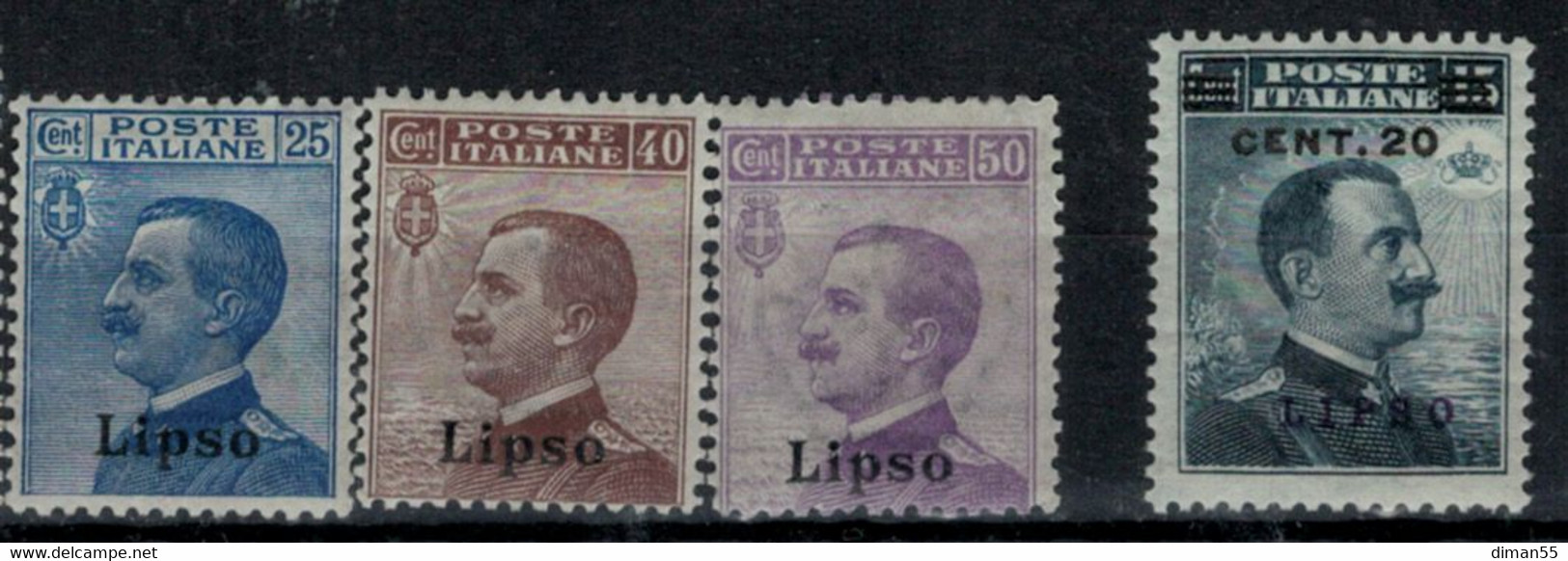 EGEO - LIPSO - Sassone N. 1-8 Cat. 130 Euro  Linguellati - MH* - Egeo (Lipso)